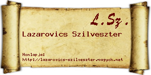 Lazarovics Szilveszter névjegykártya
